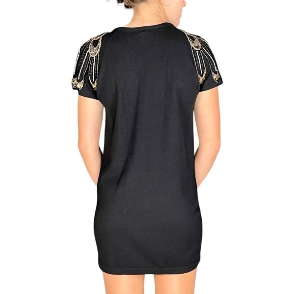 NANETTE LEPORE KARTIKA MERINO WOOL SEQUIN EMBELLISHED MINI DRESS - Picture 4 of 15